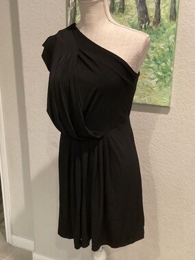 bcbgeneration black one shoulder dress Long Sleeve Ribbed Knit Mini Dress High Neck Bodycon Sweater Dress